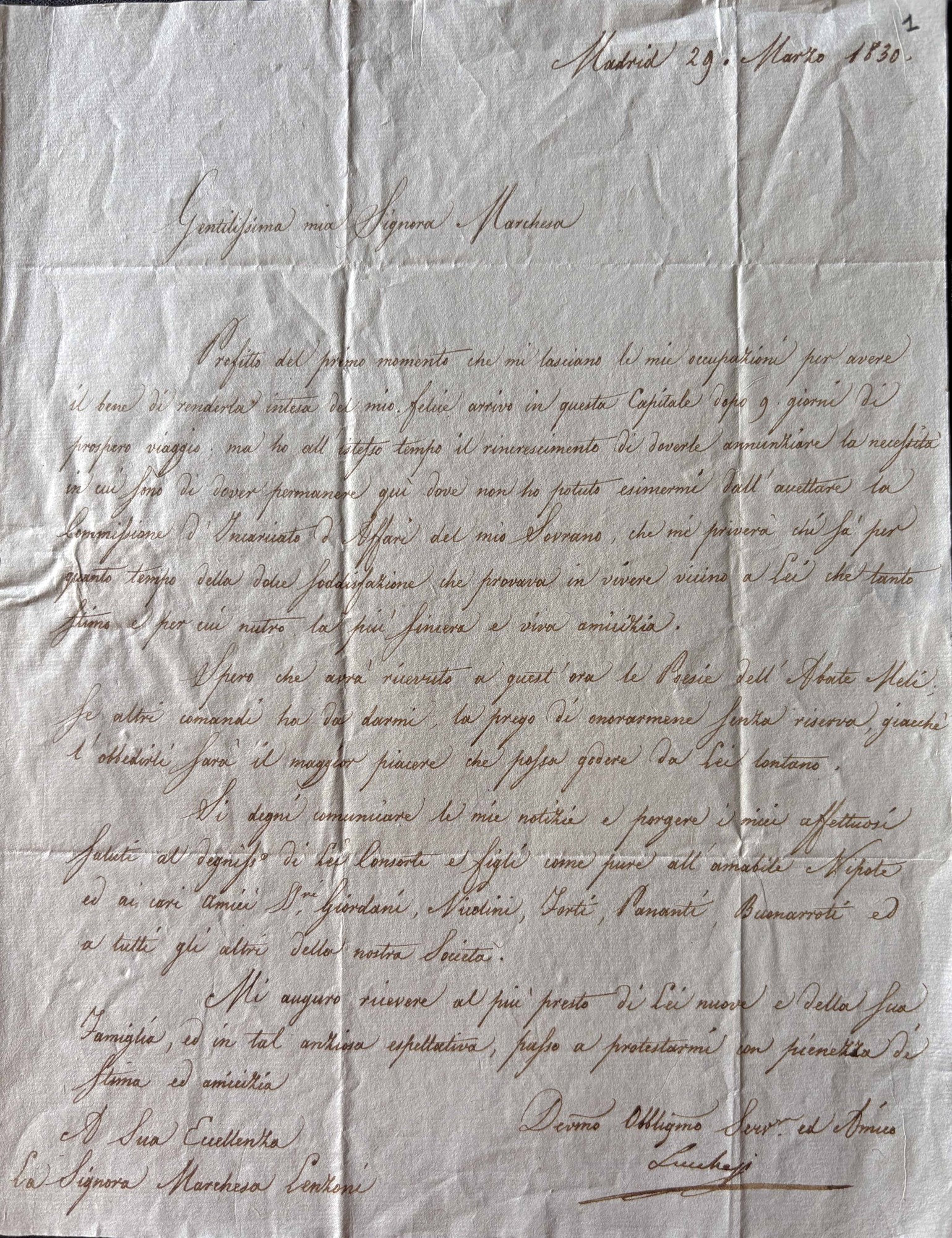 Ferdinando Lucchesi sue lettere